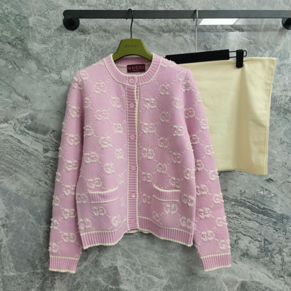 Cardigan Hellrosa und Weiß