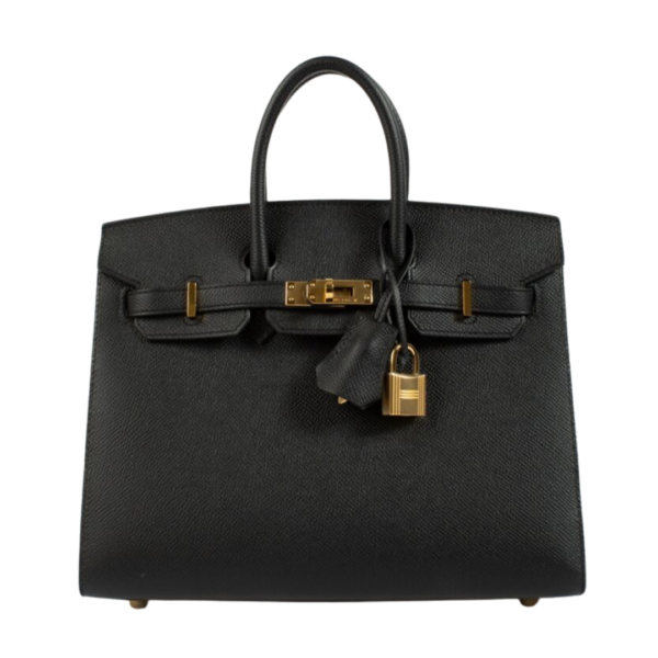 Birkin 25 Schwarz/Gold Epsom