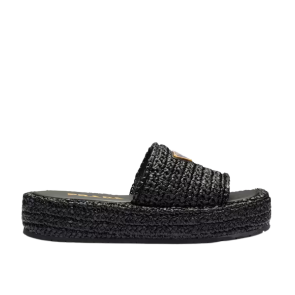 Braided Raffia Schwarz