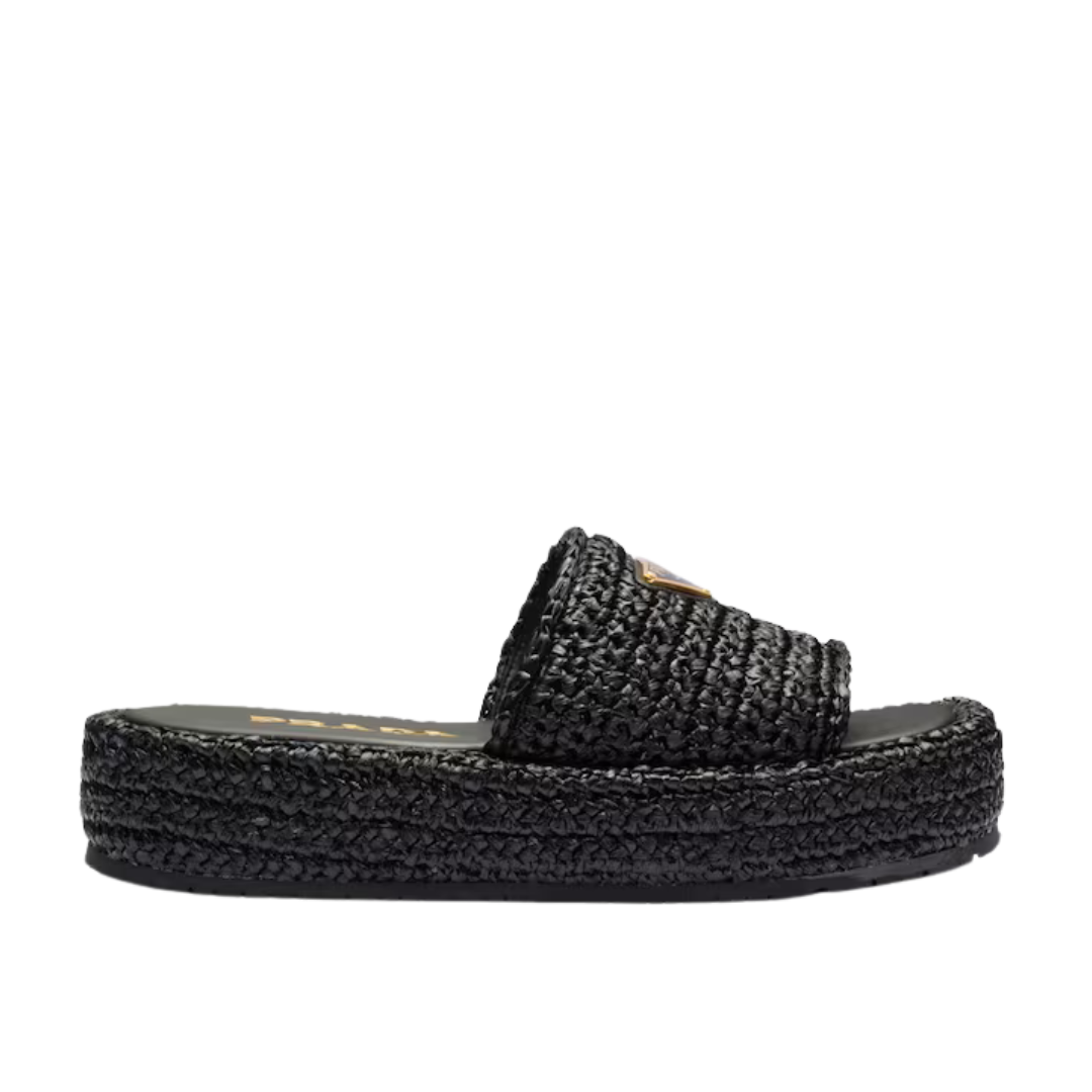 Braided Raffia Schwarz