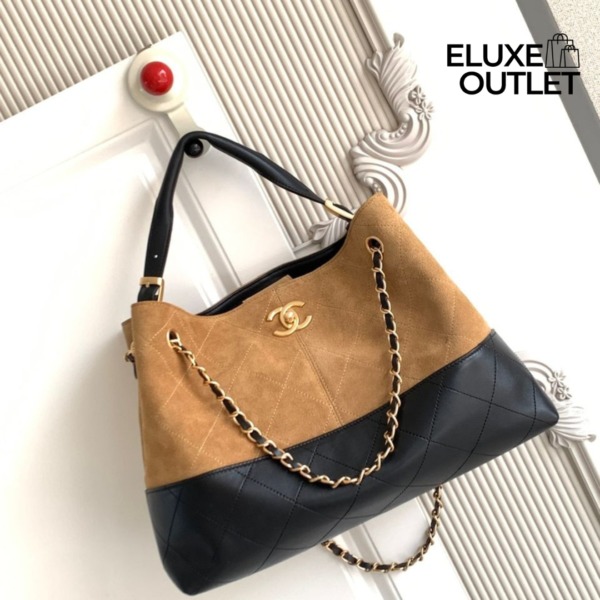 Small Tote Beige/Schwarz 36 cm