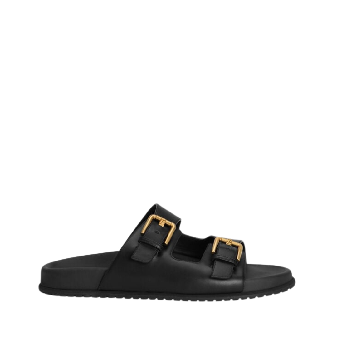 Calfskin Sliders Schwarz