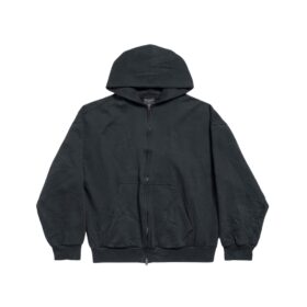 Flipped Uni Zip-Up Schwarz
