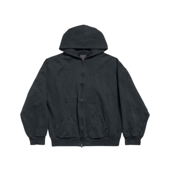 Flipped Uni Zip-Up Schwarz