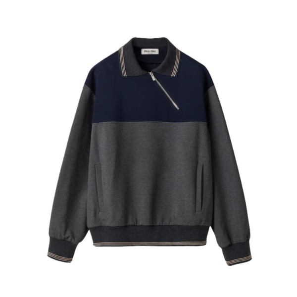 Zipper Grau/Blau