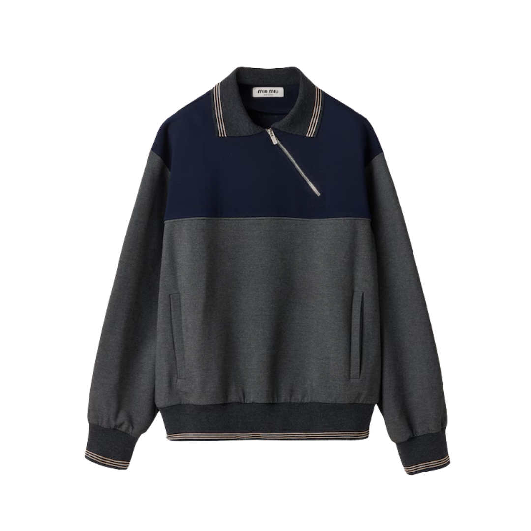 Zipper Grau/Blau