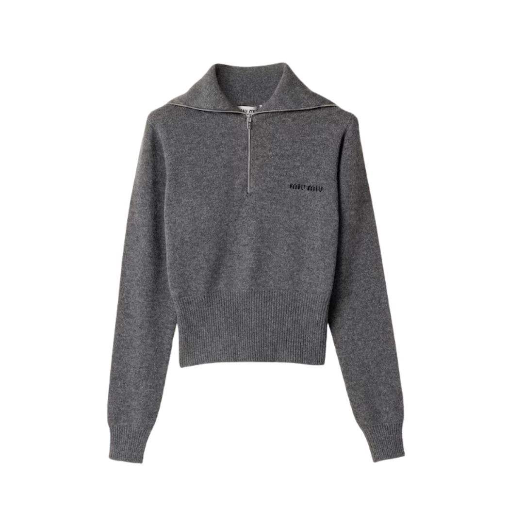 Half-Zipper Grau