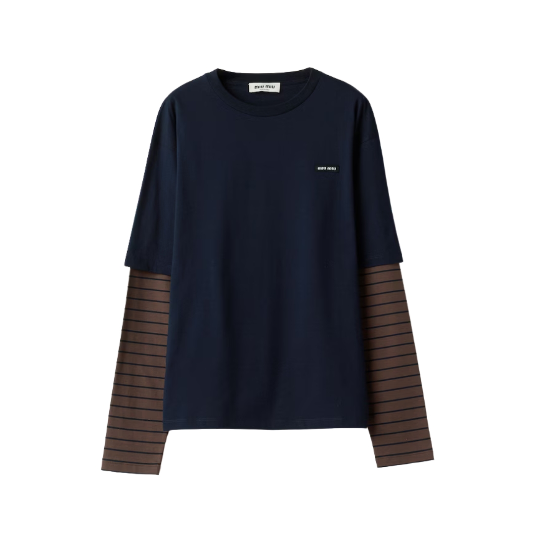 Long-Sleeved Blau/Braun