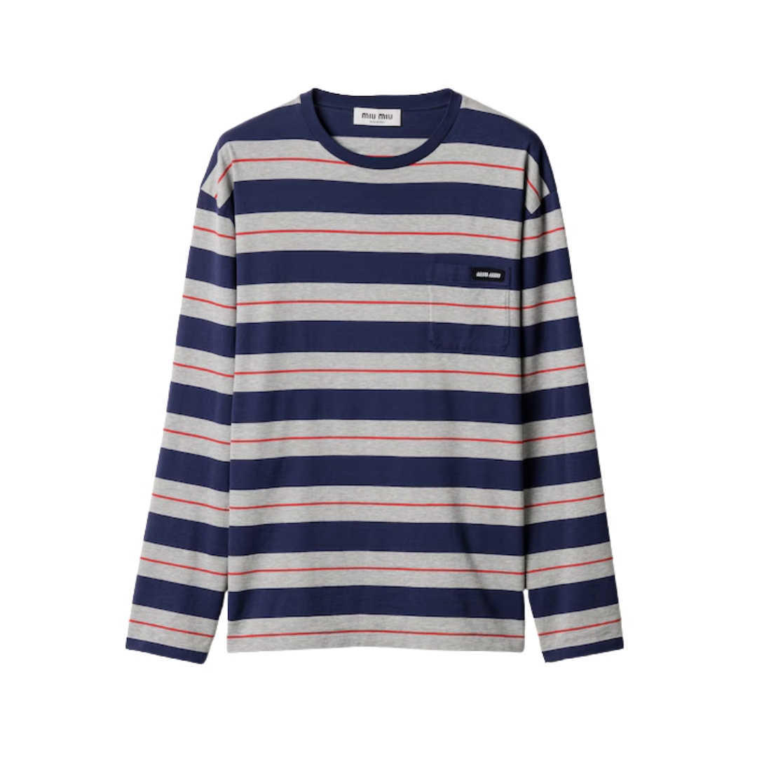Cotton Jersey Blau/Grau