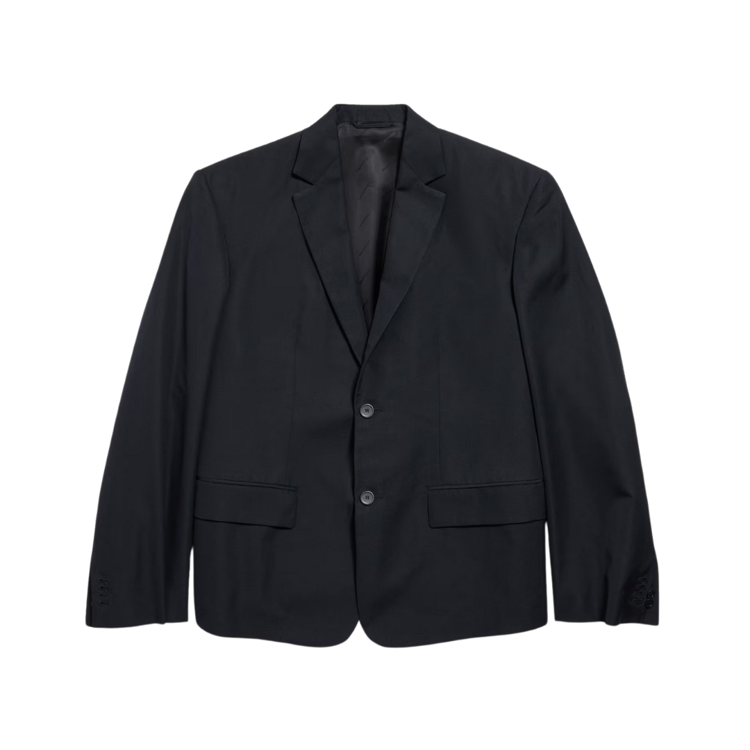 Breasted Oversized Schwarz