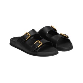 Calfskin Sliders Schwarz