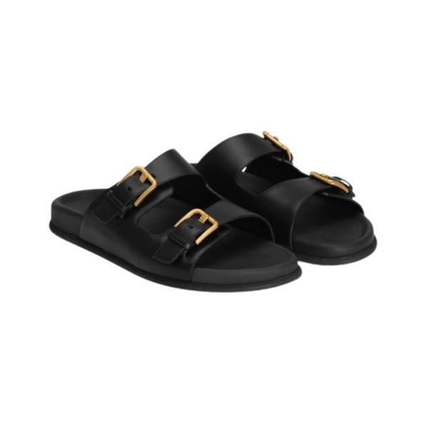 Calfskin Sliders Schwarz