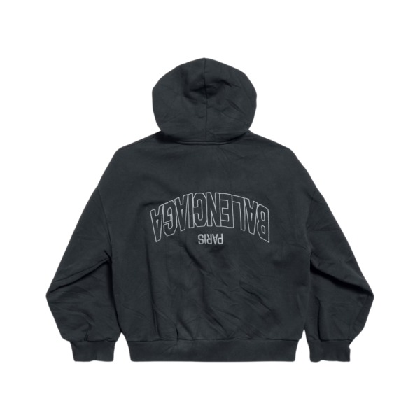 Flipped Uni Zip-Up Schwarz