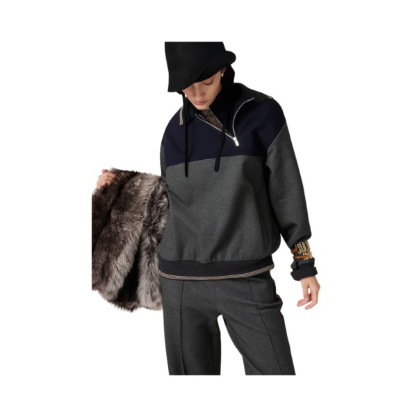 Zipper Grau/Blau