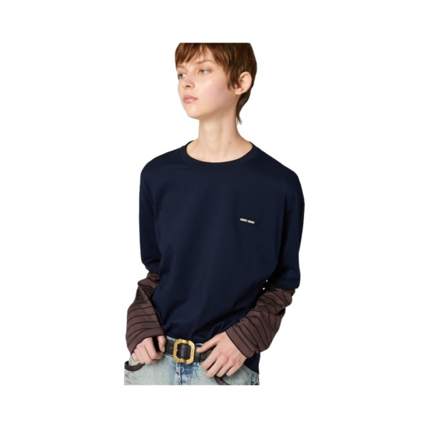 Long-Sleeved Blau/Braun