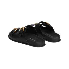 Calfskin Sliders Schwarz