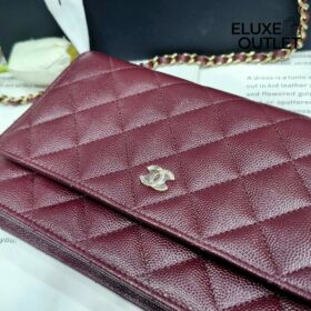 Classic Wallet on Chain Dunkelbraun/Gold 19cm