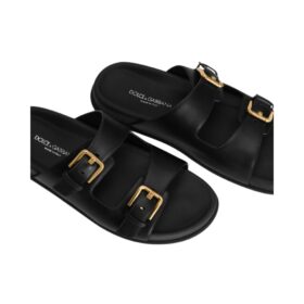 Calfskin Sliders Schwarz