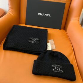 Schal und Hut Set Schwarz