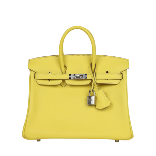 Birkin Lime Swift Palladium Gelb/Silber 25 cm