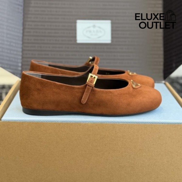 Wildleder-Ballerinas Braun