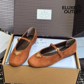 Wildleder-Ballerinas Braun