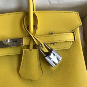 Birkin Lime Swift Palladium Gelb/Silber 25 cm