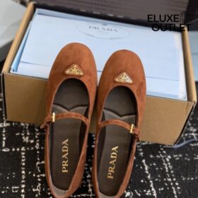 Wildleder-Ballerinas Braun