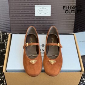 Wildleder-Ballerinas Braun