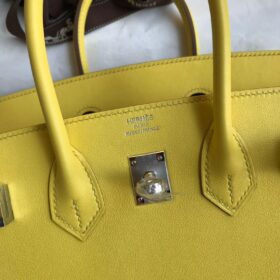 Birkin Lime Swift Palladium Gelb/Silber 25 cm