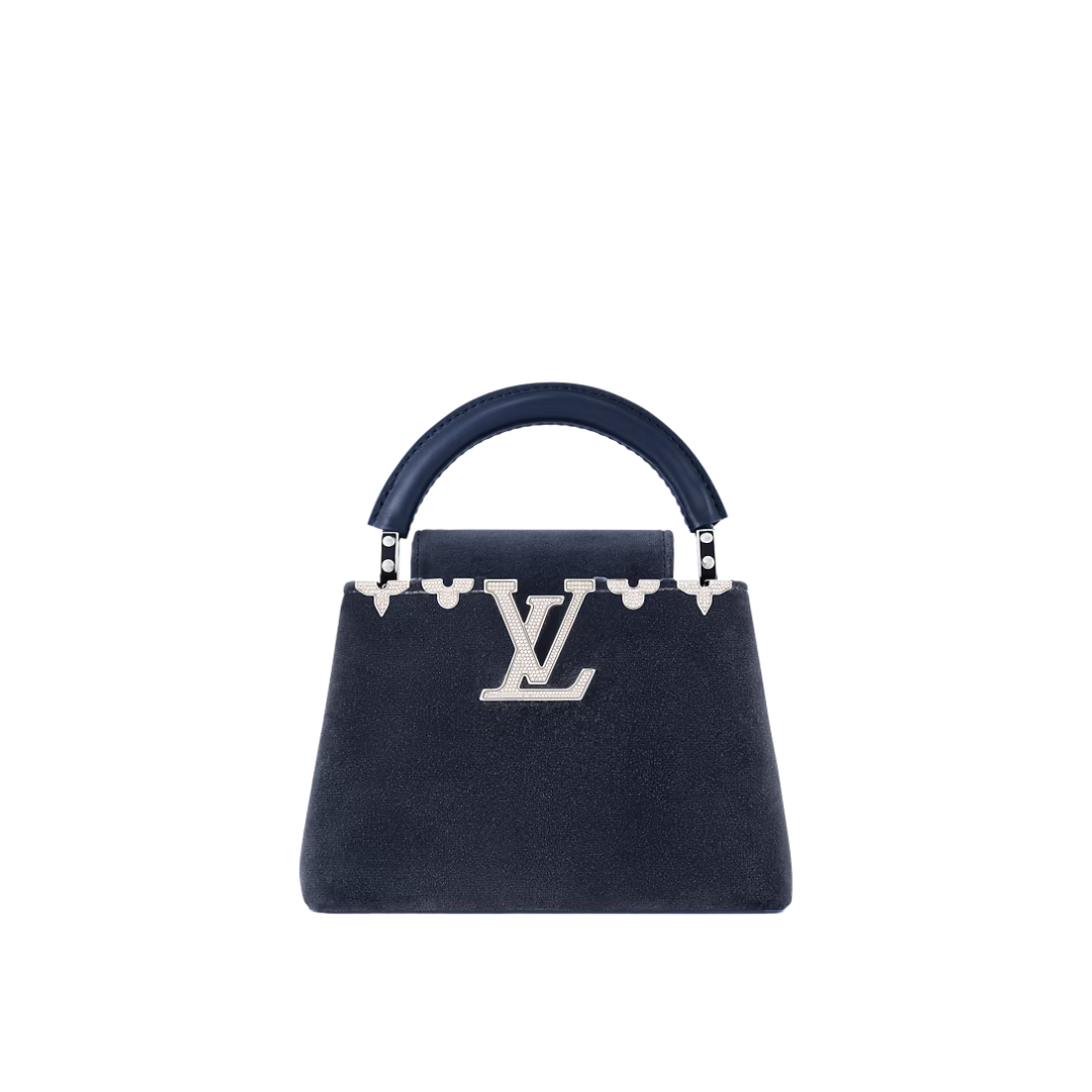 Bolsa Capucines Blau/Silber 21 cm
