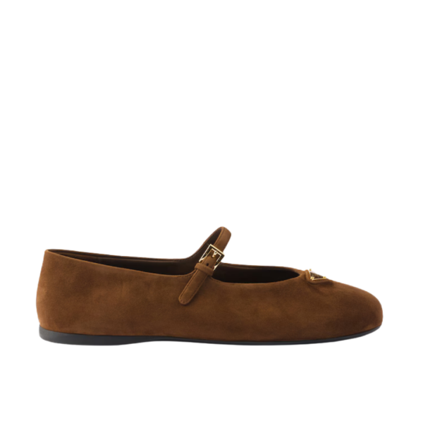 Wildleder-Ballerinas Braun