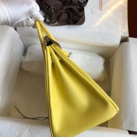 Birkin Lime Swift Palladium Gelb/Silber 25 cm