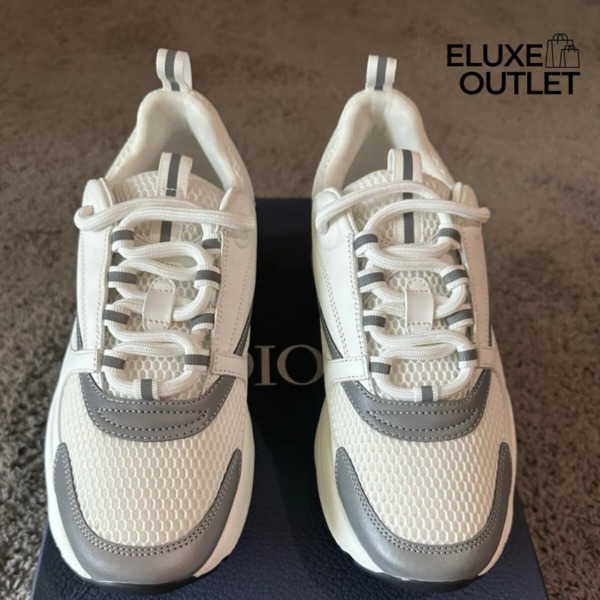 B22 Mesh-Sneaker in Weiß und Grau