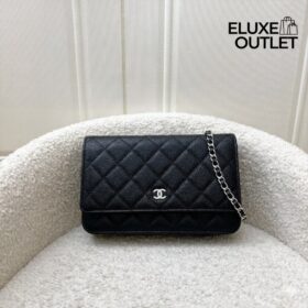 Classic Wallet on Chain Schwarz/Silber 19cm