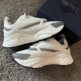 B22 Mesh-Sneaker in Weiß und Grau