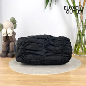 Tessuto Nylon Gaufre Henkeltasche Schwarze 34cm