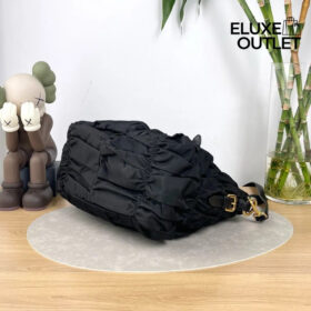 Tessuto Nylon Gaufre Henkeltasche Schwarze 34cm