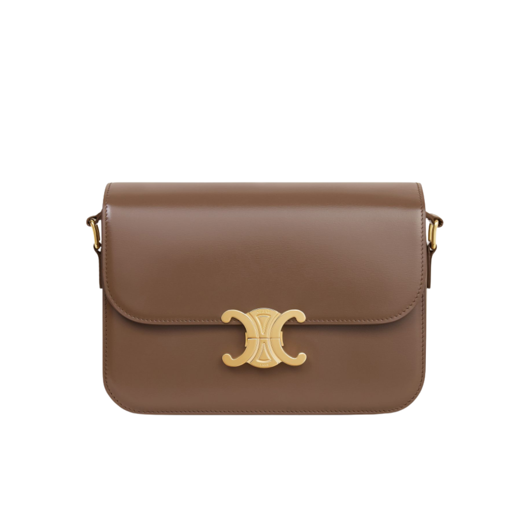 triomple tasche aus glanzendem Kalbsleder 18.5 cm