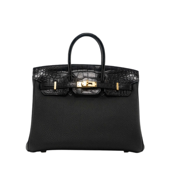 Birkin 25 Schwarz Togo Alligator