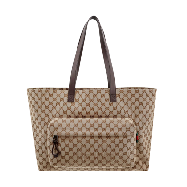 GG Große Einkaufstasche Beige/Braun 45 cm
