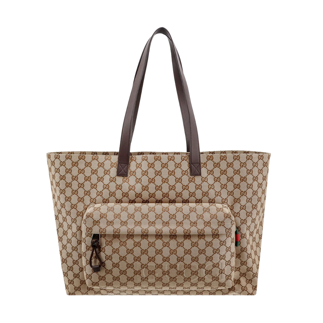 GG Große Einkaufstasche Beige/Braun 45 cm