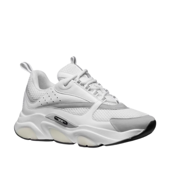 B22 Mesh-Sneaker in Weiß und Grau