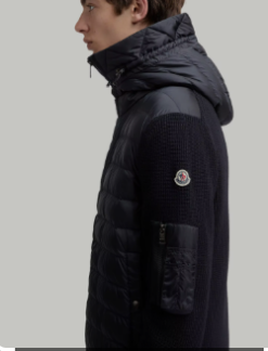 Gestrickte Daunenjacke Schwarz