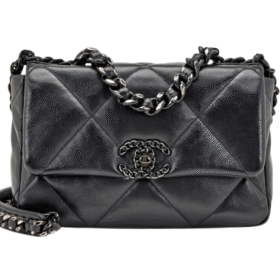 Schwarze Flap Bag 19