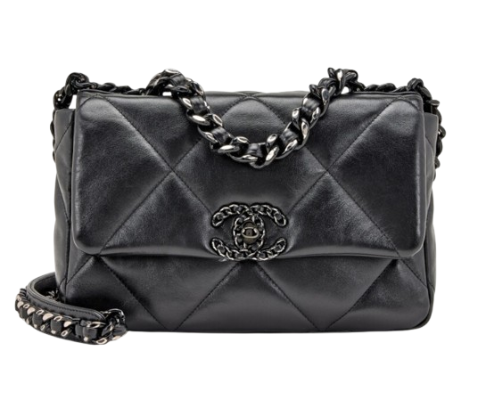 Schwarze Flap Bag 19