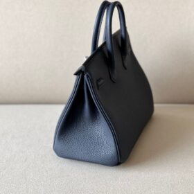 Birkin Togo 25 dunkelblaue/silberne