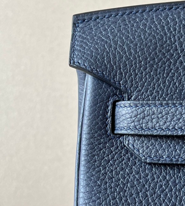 Birkin Togo 25 dunkelblaue/silberne