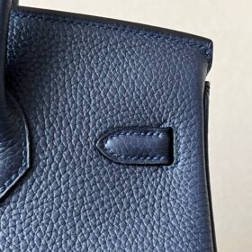 Birkin Togo 25 dunkelblaue/silberne