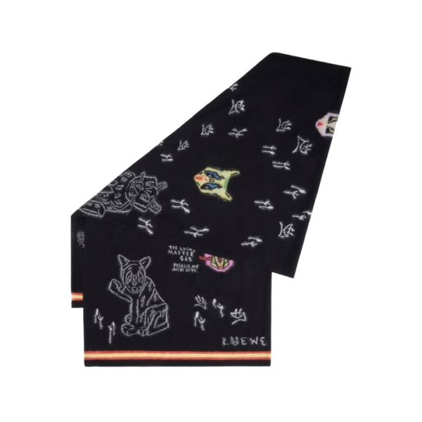 Scarf Wool Schwarz